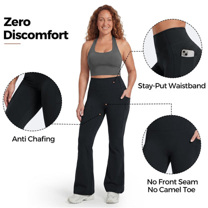 High-Waisted Tummy Control Pocket Flare Leggings