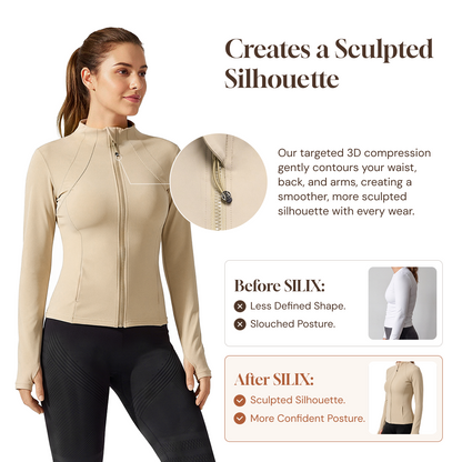 Silix™ Long Sleeve Zip-Up Fitted Yoga Jacket