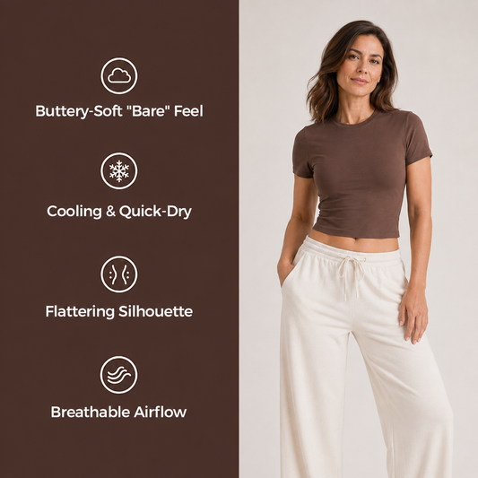 Silix AuraFlow Bareform Crew Neck Tee | Ultra-Soft, Flattering Drape Active Top