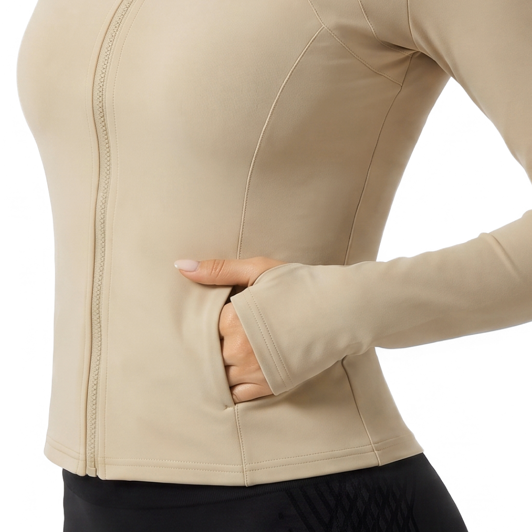 Silix™ Long Sleeve Zip-Up Fitted Yoga Jacket