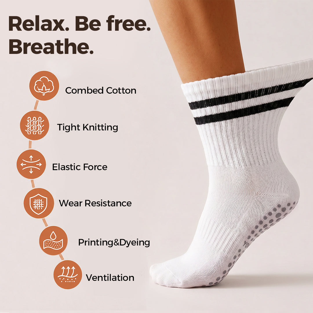 Silix™ Standard Grip Socks - （3pcs）Grip harder. Stretch easier. Feel grounded.