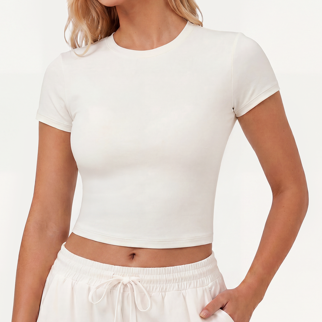 Silix AuraFlow Bareform Crew Neck Tee | Ultra-Soft, Flattering Drape Active Top