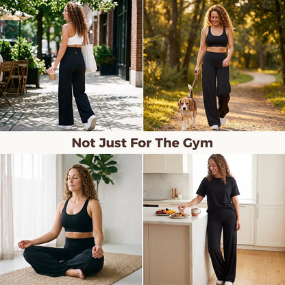 Silix™ High-Waisted Tummy-Control Wide-Leg Leggings