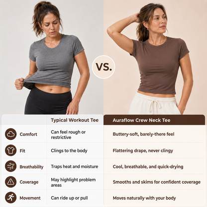 Silix AuraFlow Bareform Crew Neck Tee | Ultra-Soft, Flattering Drape Active Top