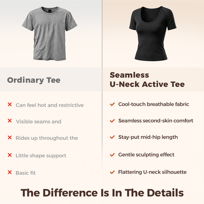Silix Seamless U-Neck Active Tee | Cool-Touch Sculpting Workout Top