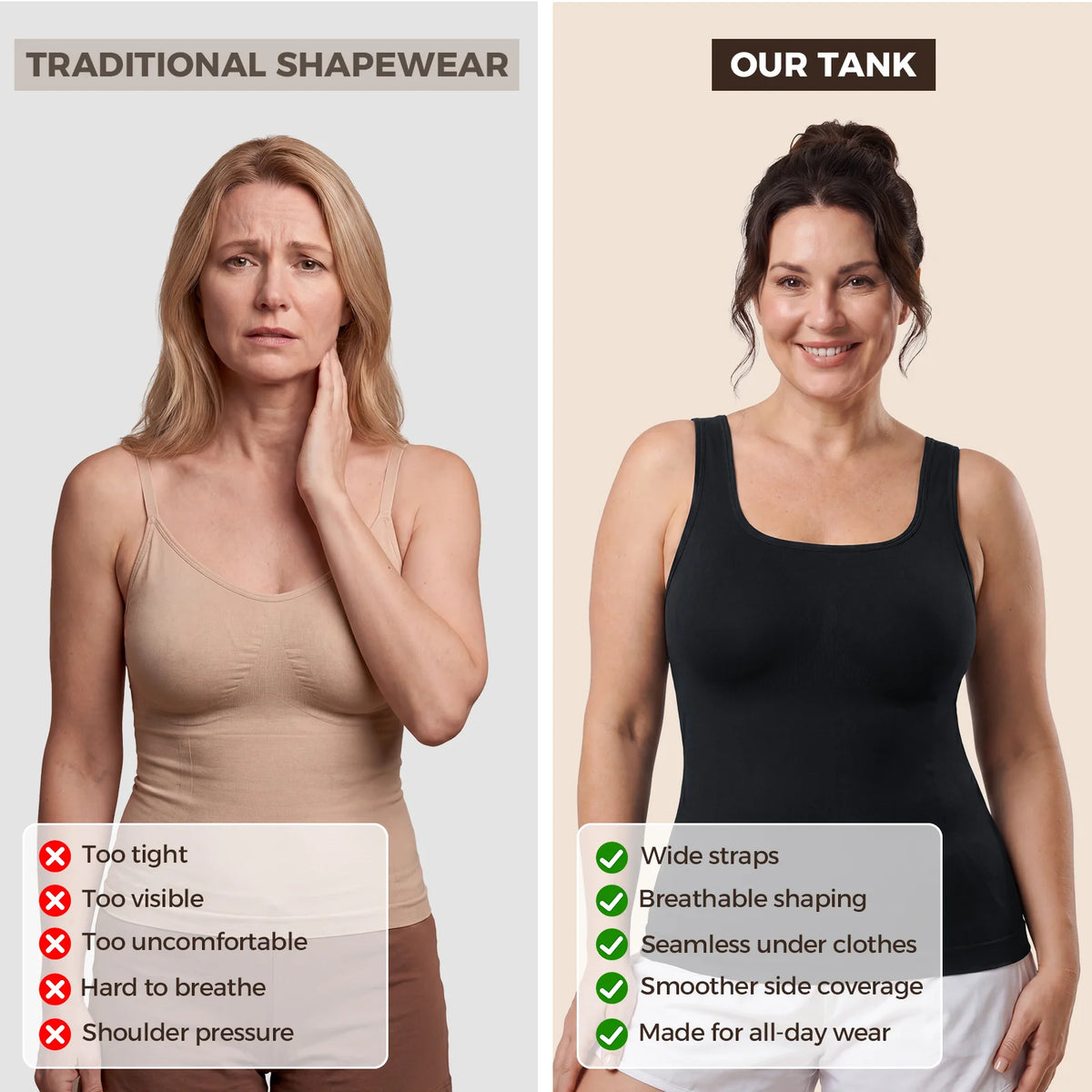 Silix Wide-Strap Tummy Control Shaping Tank
