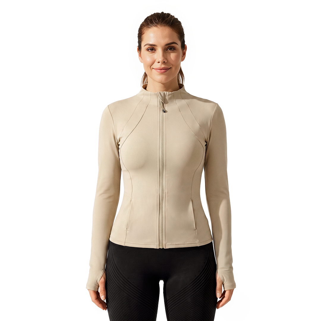 Silix™ Long Sleeve Zip-Up Fitted Yoga Jacket
