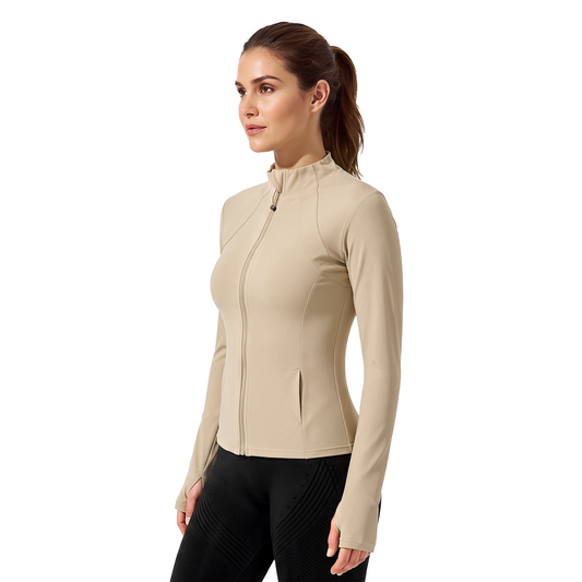 Silix™ Long Sleeve Zip-Up Fitted Yoga Jacket