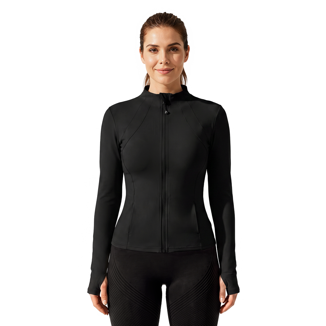 Silix™ Long Sleeve Zip-Up Fitted Yoga Jacket