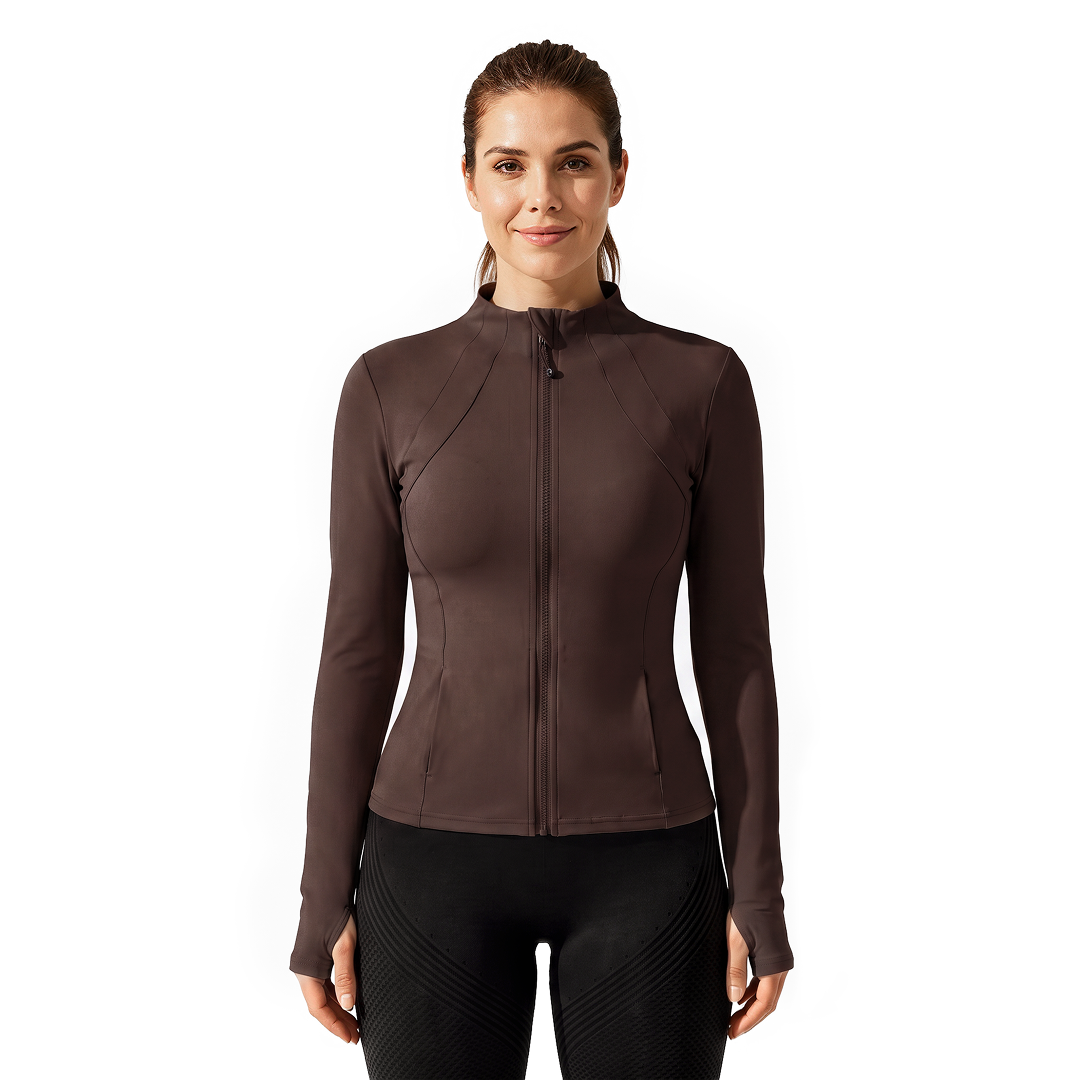 Silix™ Long Sleeve Zip-Up Fitted Yoga Jacket